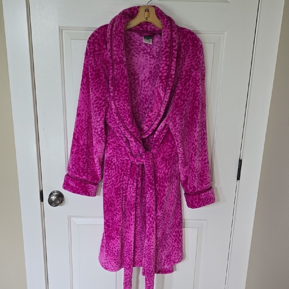 Pink Leopard Print Women's Robe - Picture 1 of 10
